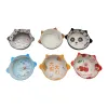Ceramic lace flavor plate, cold dish and pickled vegetable small plate, hot pot garlic paste bowl, oil, salt and vinegar seasoning plate with vinegar plate for household use Item Picture
